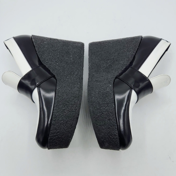 Céline Wedge Loafers Black White Colorblock Size 38.5 , 7 - 7.5 US - Picture 6 of 16
